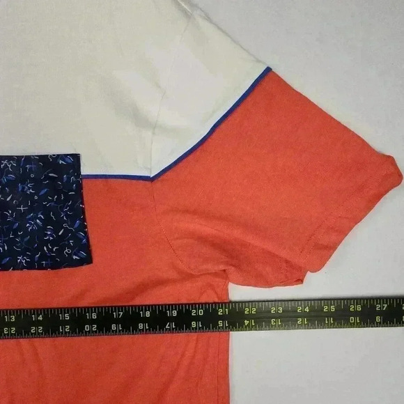 Soul of London Men's Tee Shirt XL Coral White With‎ Blue Pocket - Picture 13 of 16